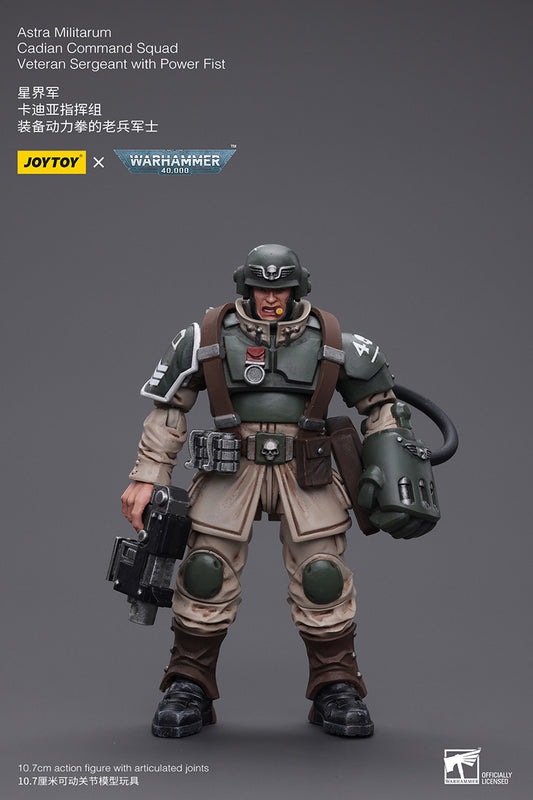 Astra Militarum: Cadian Command Squad - Veteran Sergeant with Power Fist