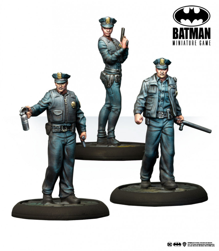 Painted Gotham Police Miniatures from The Dark Knight Rises on White Background