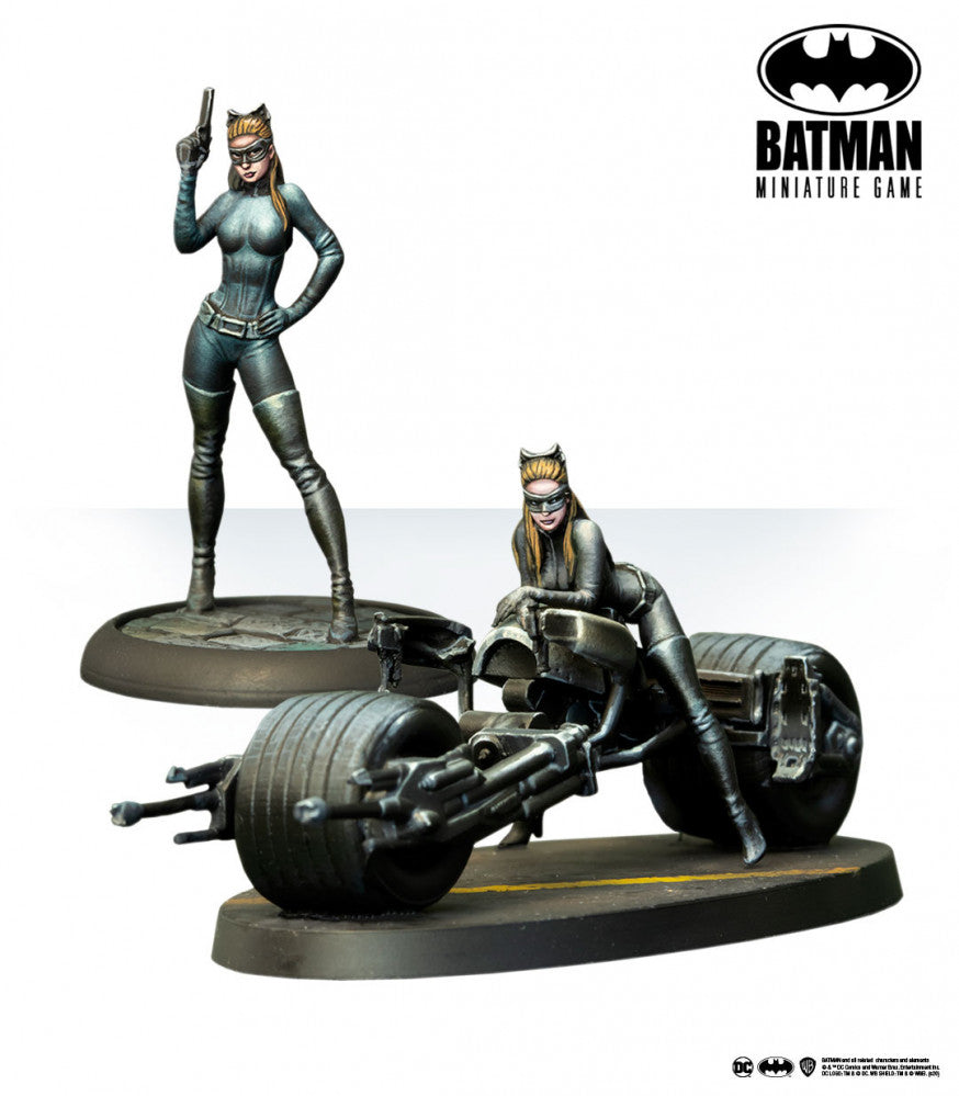 Painted Catwoman Miniatures on White Background Knights Models Batman Miniature Game 