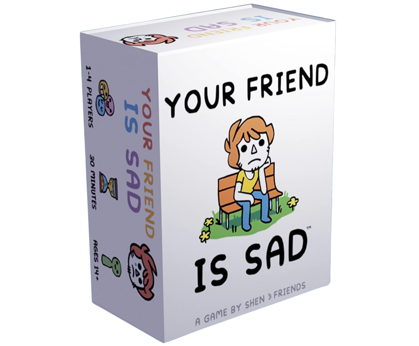 3D Rendering of the Your Friend is Sad Game Box with Silly Illustration style by Shen & Friends