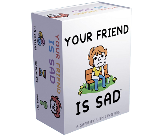 3D Rendering of the Your Friend is Sad Game Box with Silly Illustration style by Shen & Friends