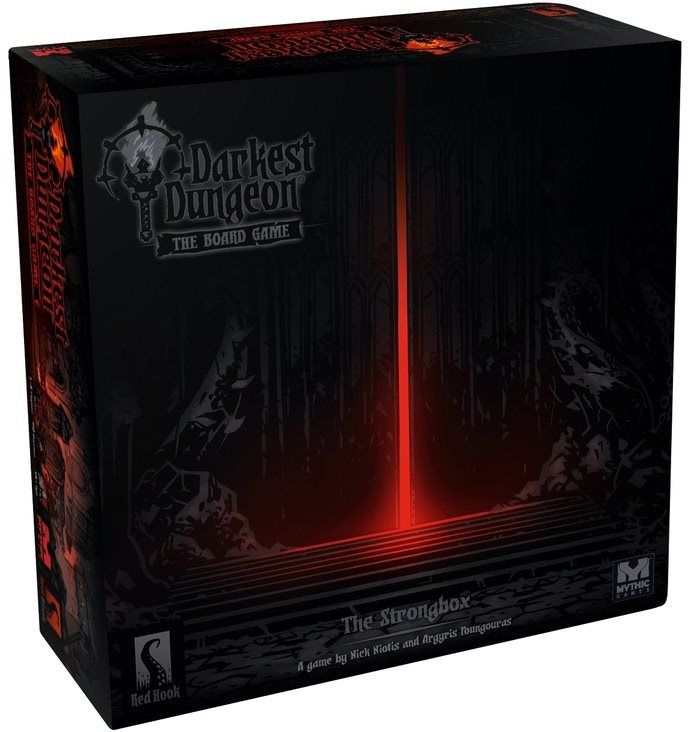 Darkest Dungeon The StrongBox 3D Render with Doors and spooky red light illustration