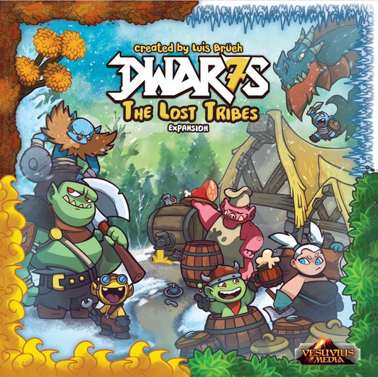 Dwar7s Lost Tribes Expansion Cover Art with all illustrated characters in multi season scene