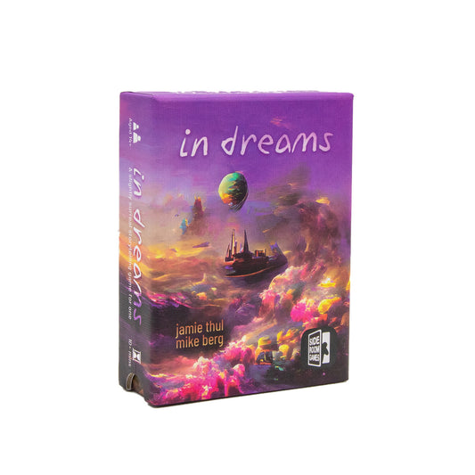 In Dreams Box on White Background with purple sky Watercolor Illustration