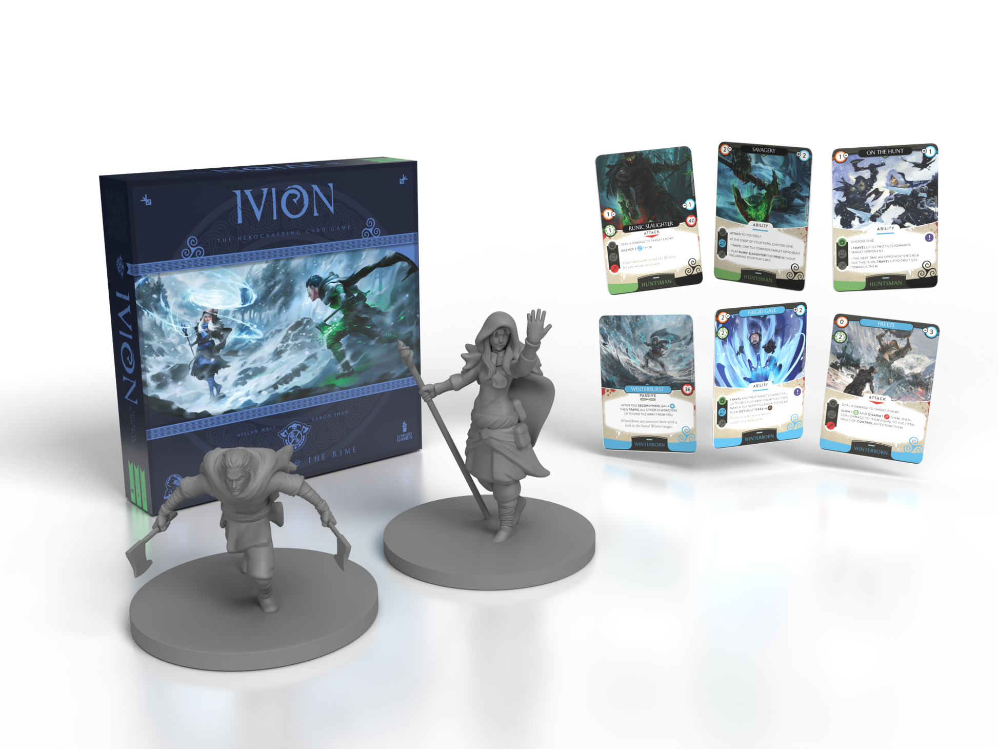 Ivion: The Rune & The Rime Minis, Box and Cards