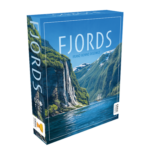 Fjords 3D Box Render with Illustration of Fjords with Viking Ship