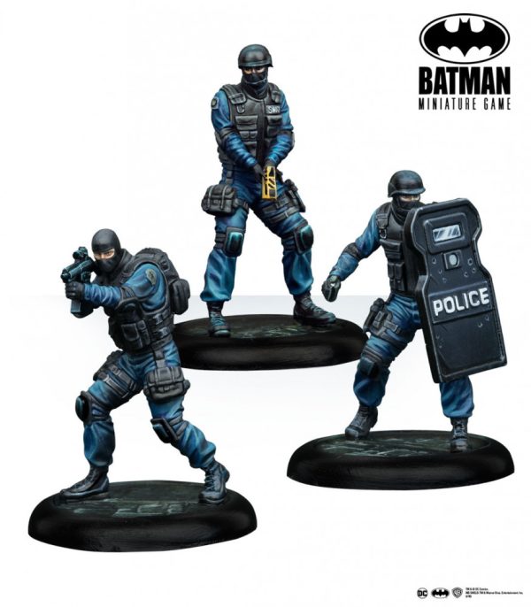 Painted GCPD Miniatures on White Background